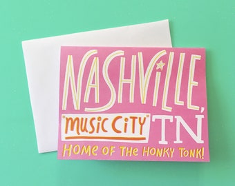 Nashville, Tennessee Music City Greeting Card