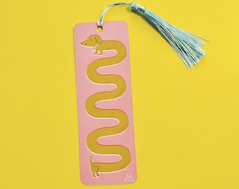 Weenie Dog Bookmark | Handmade Bookmark with Tassel | Dachshund Bookmark