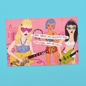 Girl Rock Band Postcard