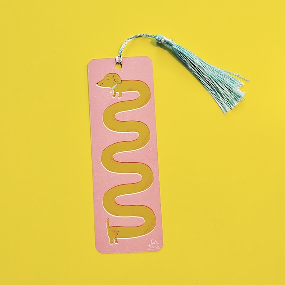 Weenie Dog Bookmark | Handmade Bookmark with Tassel | Dachshund Bookmark