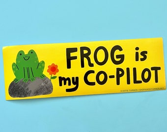 Frog is My Co-Pilot Vinyl Bumper Sticker