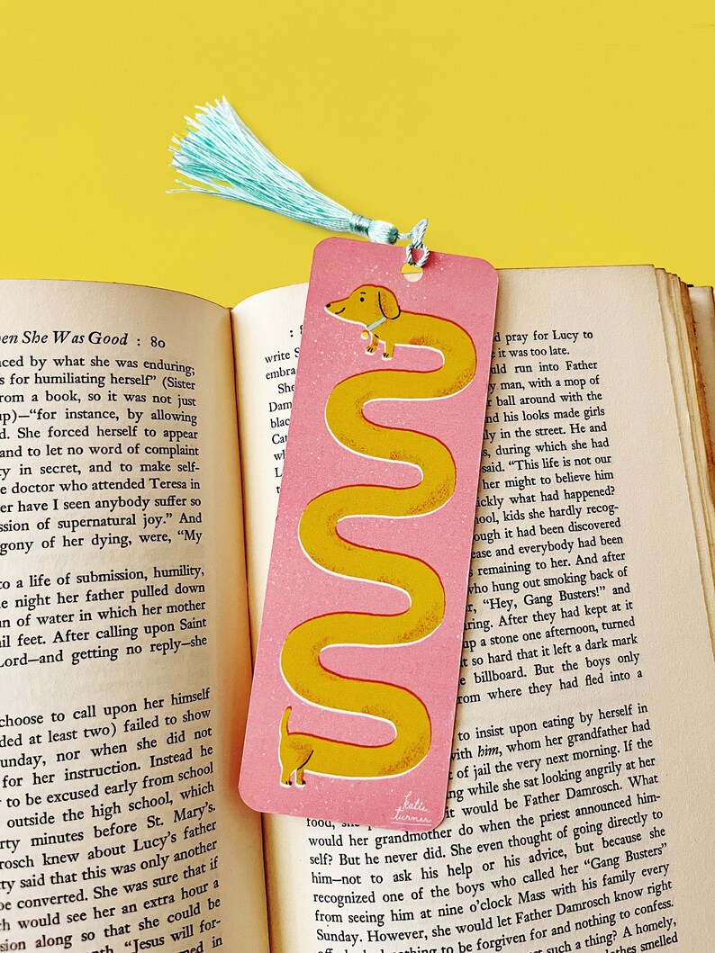 Weenie Dog Bookmark Handmade Bookmark with Tassel Dachshund Bookmark image 2