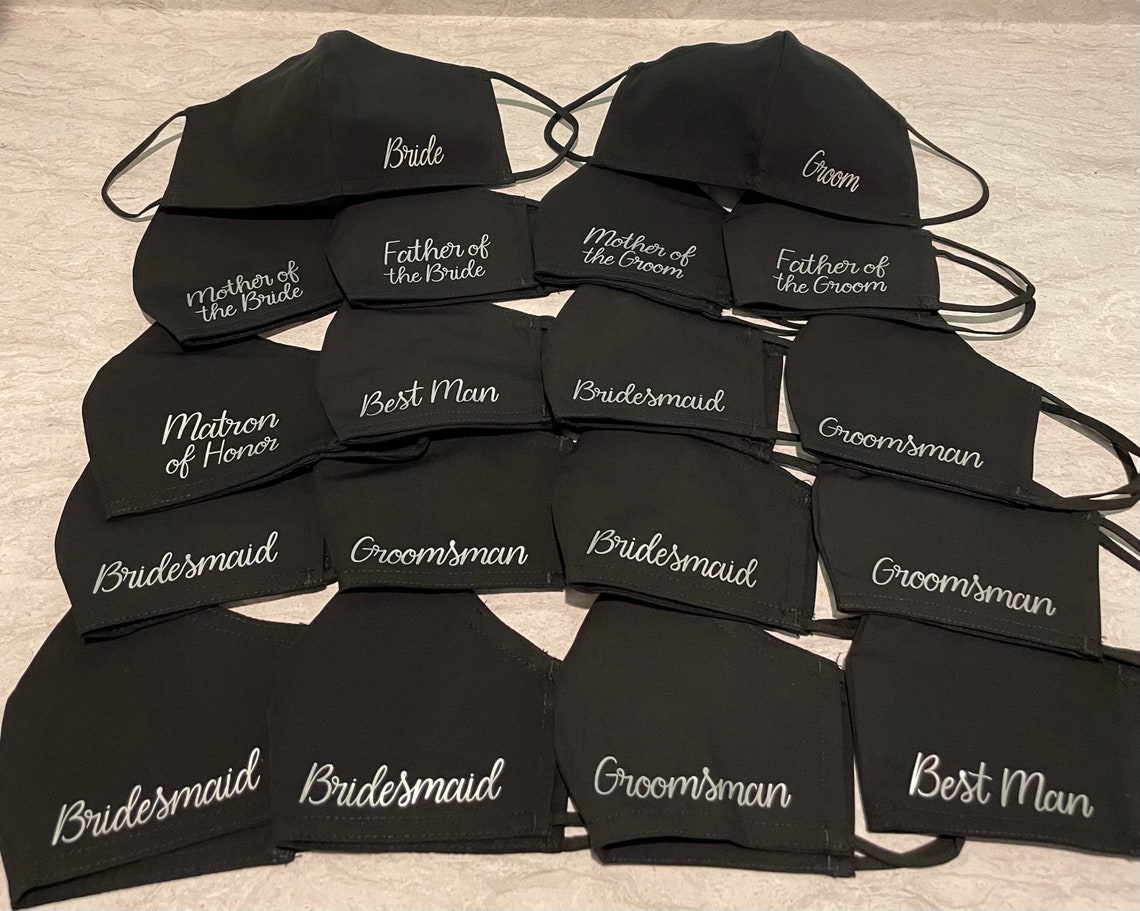 Bridal Party Face Mask Bride Groom Etc. Etsy