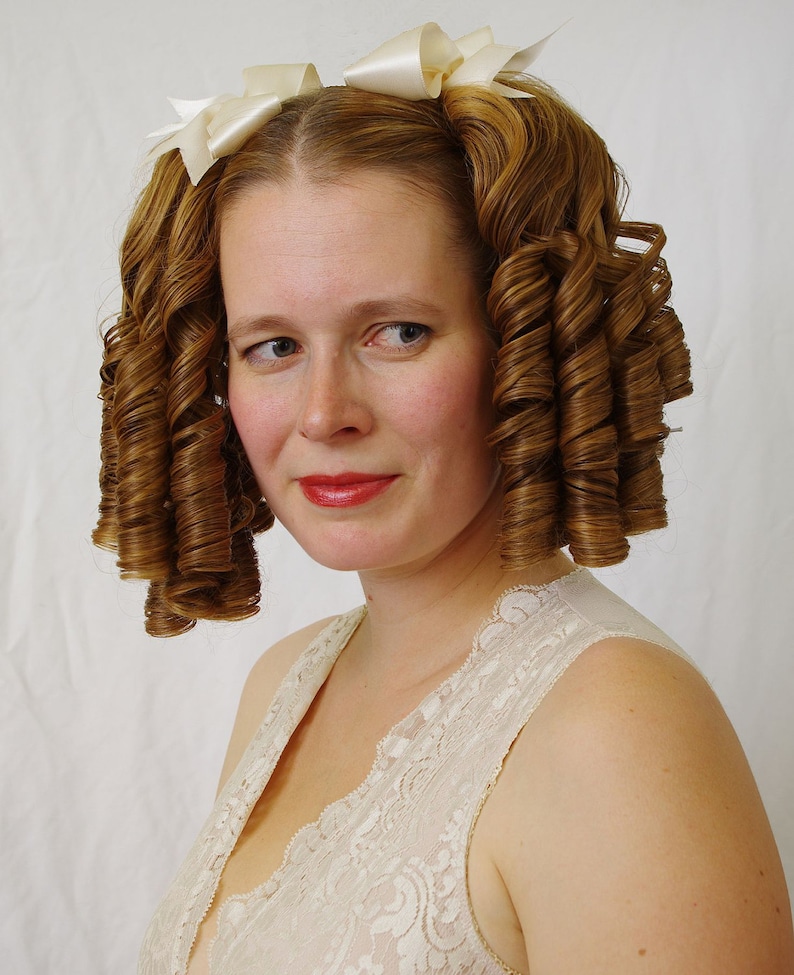 Victorian Wigs, Hair Pieces  | Victorian Hair Jewelry Double Lolita - romantic Lolita ringlet pair hairpiece - 2pcs set (also suitable for regency  victorian or civil war costumes) $81.69 AT vintagedancer.com