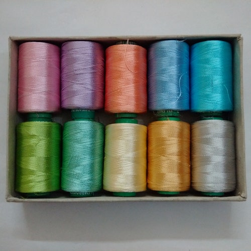 Wood Brown Silk Thread Spool Art Silk Thread Hand and Etsy