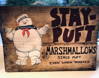 Insegna in stile vintage con marshmallow Stay Puft