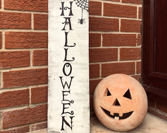 Rustic Vintage Style Halloween Wooden Sign