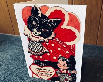 Black Cat Valentines Card