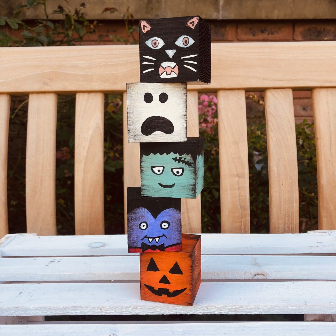 Vintage Halloween Character Blocks - Etsy
