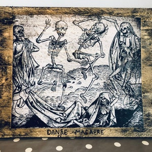 Danse Macabre Vintage Style Wooden Wall Hanging