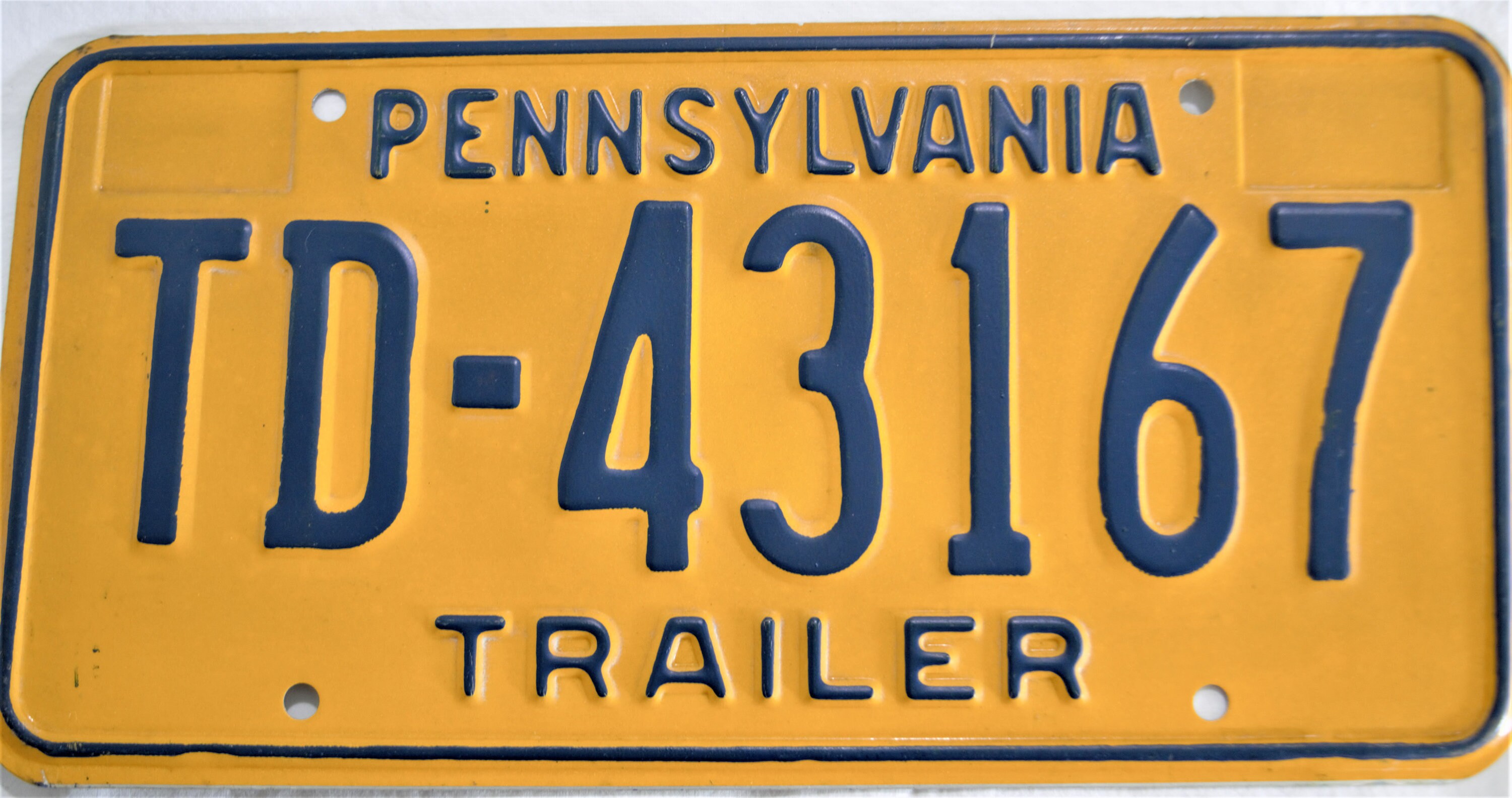 Pennsylvania License Trailer Plate 1970's Very Etsy