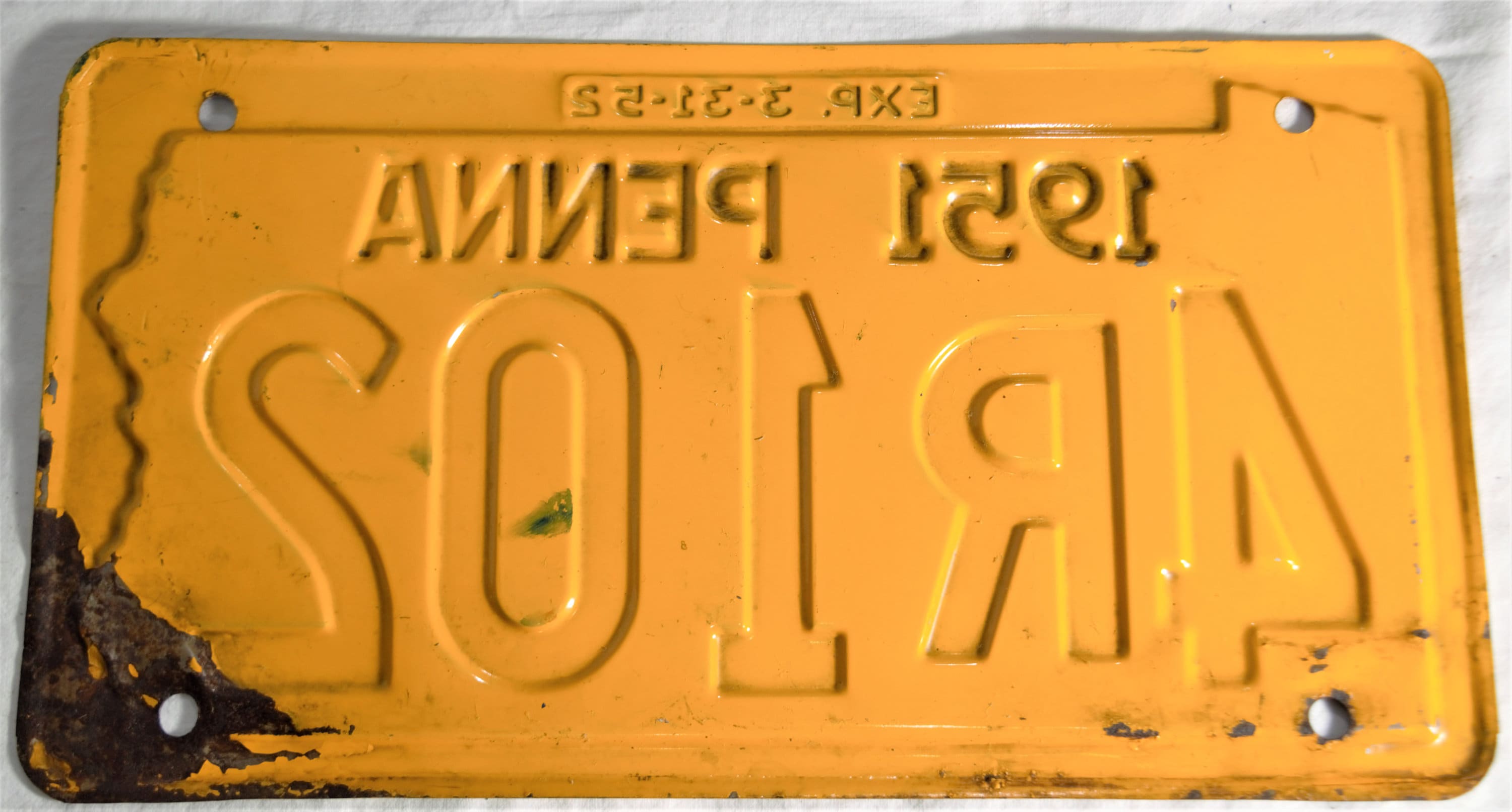 Vintage 1951 Pennsylvania License Plate Etsy