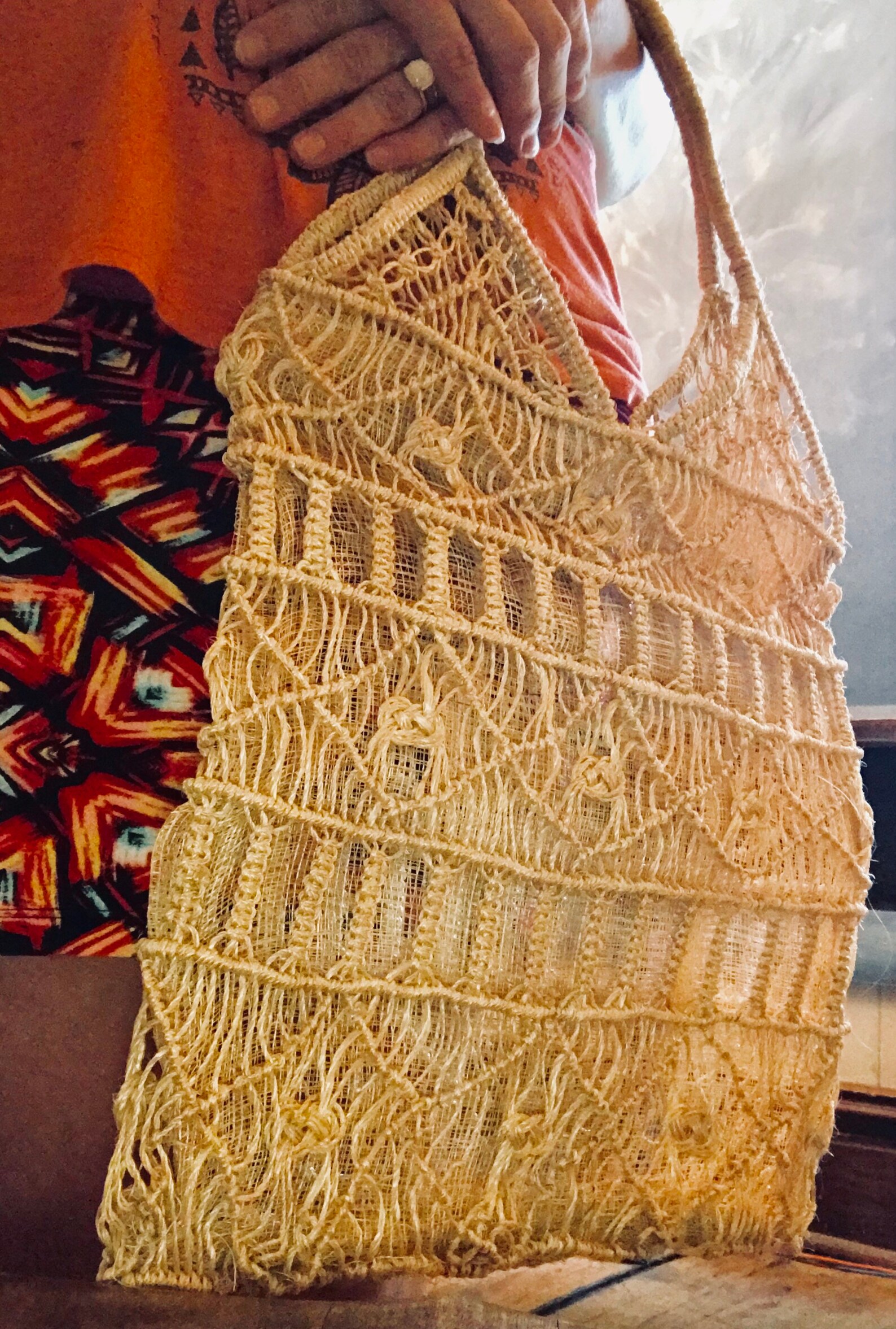 Natural Abaca Market Bag Etsy