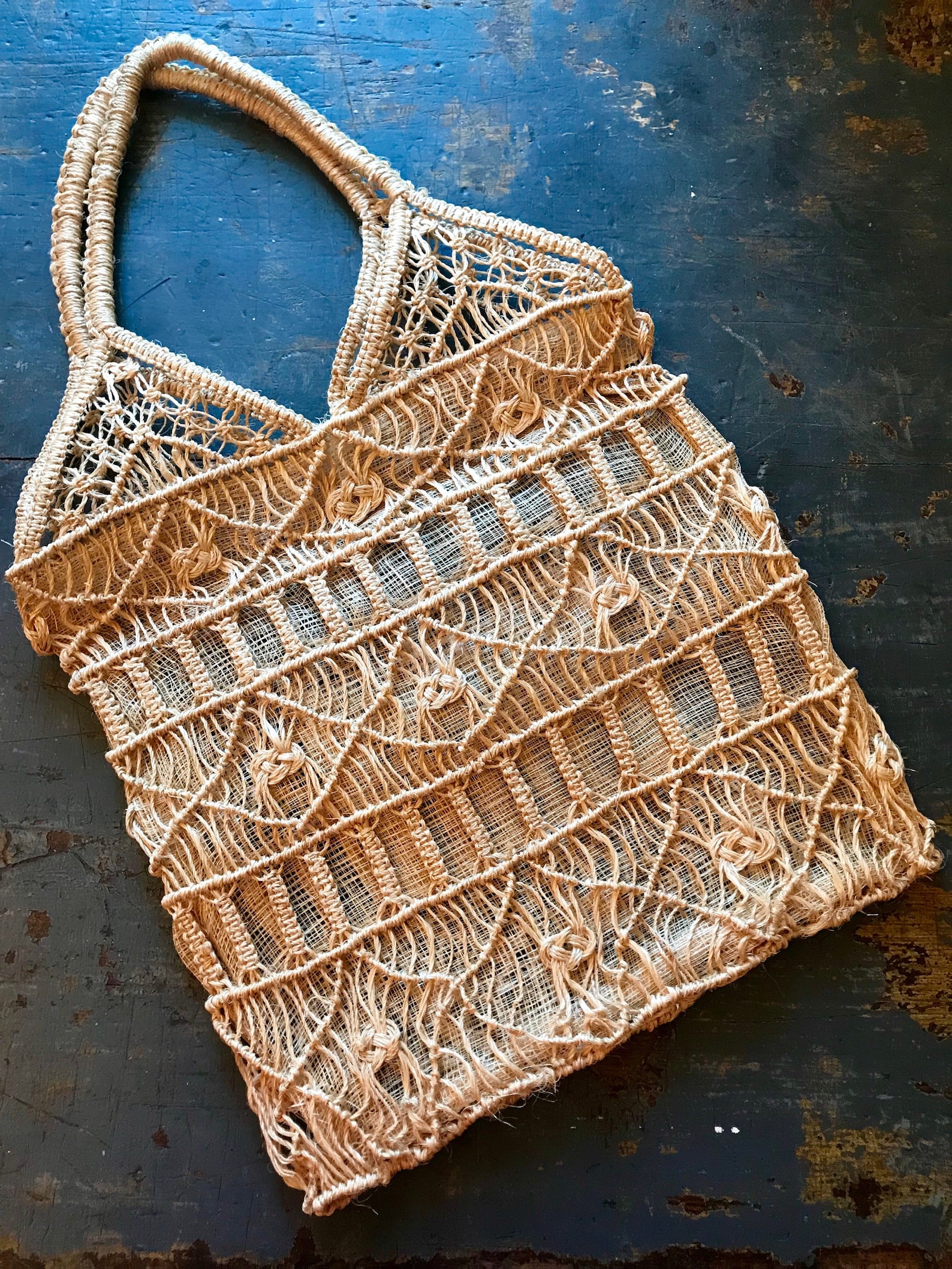 Natural Abaca Market Bag Etsy