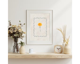 Paper Anniversary Card Print - Flower Month you were married Print
