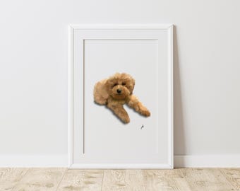 Custom Pet Portrait, Personalised Dog Illustration