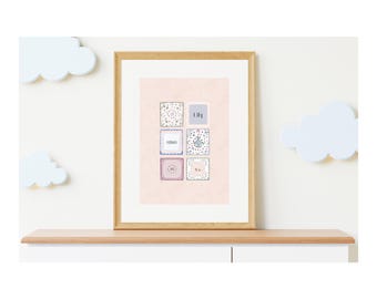 Personalised New Baby Watercolour Print