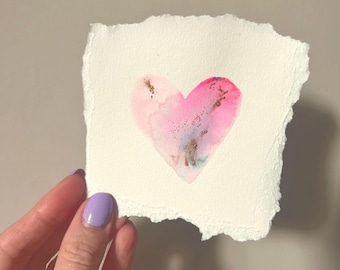 Hand Painted Watercolour Heart