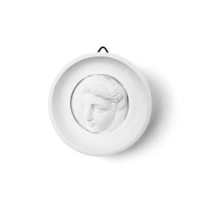 Small circle frame, art gift new house, wall hanging handmade wall hang plaster bust sculpture portrait