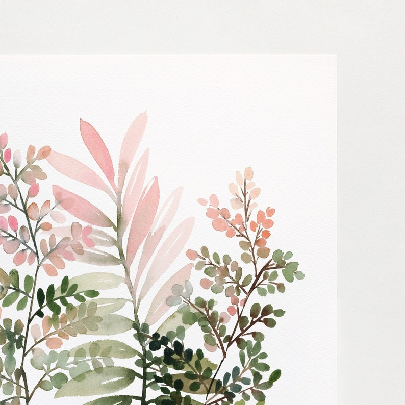 Calming Leaf Greenery, Plant Art Illustration, Spring Botanical Wall Decor, Foliage Plant Posters image 7