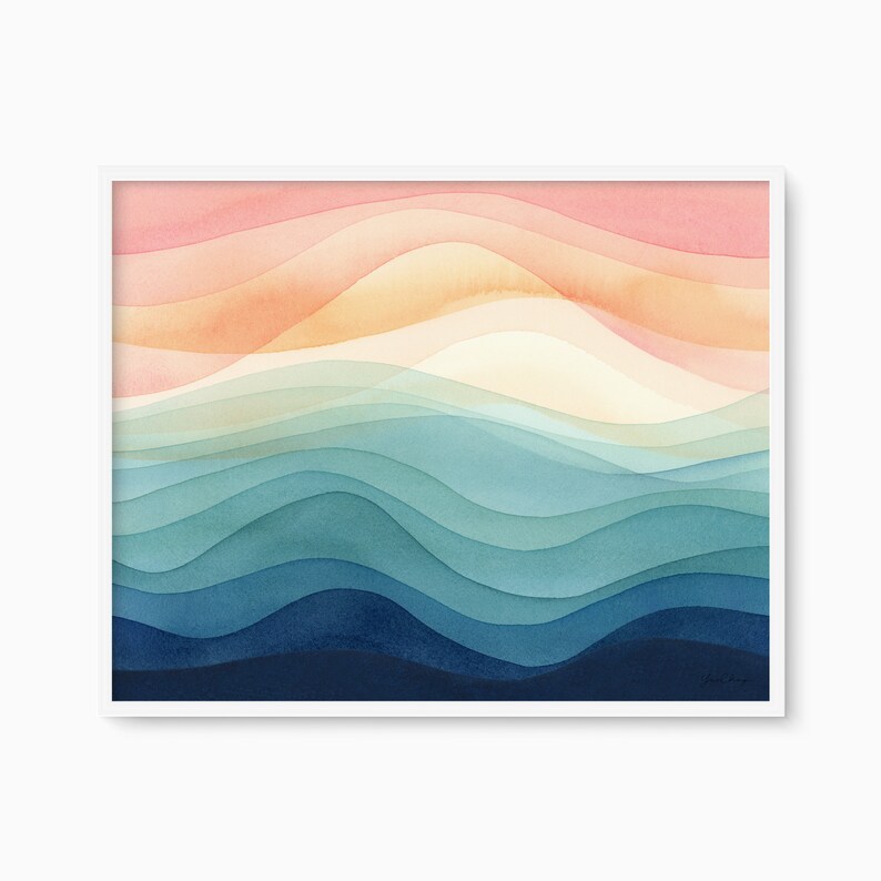 Beach Themed Wall Art Waves Coastal Wall Art Decor for the Etsy