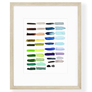 Watercolor Blue Paint Swatch Print | Cool Color Palette Art
