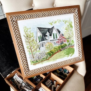 Hand Painted House Portrait Custom Watercolor Home Portrait Home Illustration Original Watercolor Art Keepsake House Portrait image 4