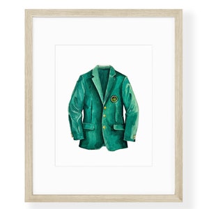 Watercolor Golf Green Masters Jacket Print | Nursery Wall Art | Dad Gift for Him | Augusta Golf Themed Nursery | Masters Party
