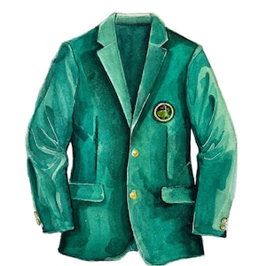 Watercolor Golf Green Masters Jacket Print | Nursery Wall Art | Dad Gift for Him | Augusta Golf Themed Nursery | Masters Party