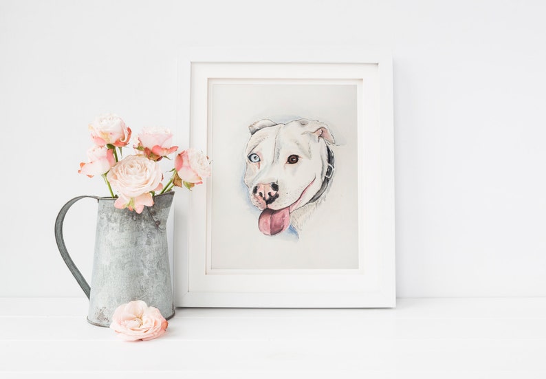 Pet Portrait Watercolor Pet Portrait Original Painting Custom Watercolor Pet Portrait Illustration image 2