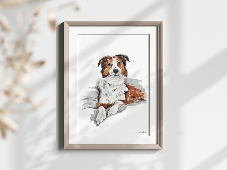 Pet Portrait Watercolor Pet Portrait Original Painting Custom Watercolor Pet Portrait Illustration image 1