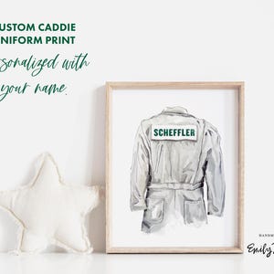 Golf Nursery Art | Watercolor Golf Custom Green Masters Caddie Uniform | Boy Nursery Art Print | Dad Gift for Him | Golf Nursery Wall Decor
