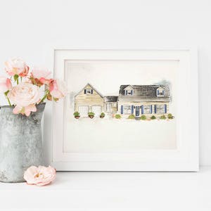 Hand Painted House Portrait Custom Watercolor Home Portrait Home Illustration Original Watercolor Art Keepsake House Portrait image 10