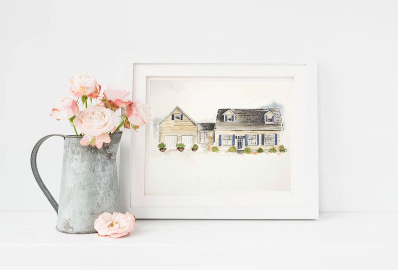 Hand Painted House Portrait Custom Watercolor Home Portrait Home Illustration Original Watercolor Art Keepsake House Portrait image 10