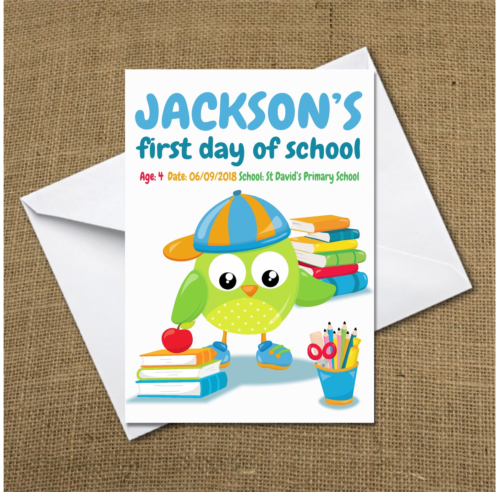 First Day of School Greetings Card A5 Size Colourful Etsy