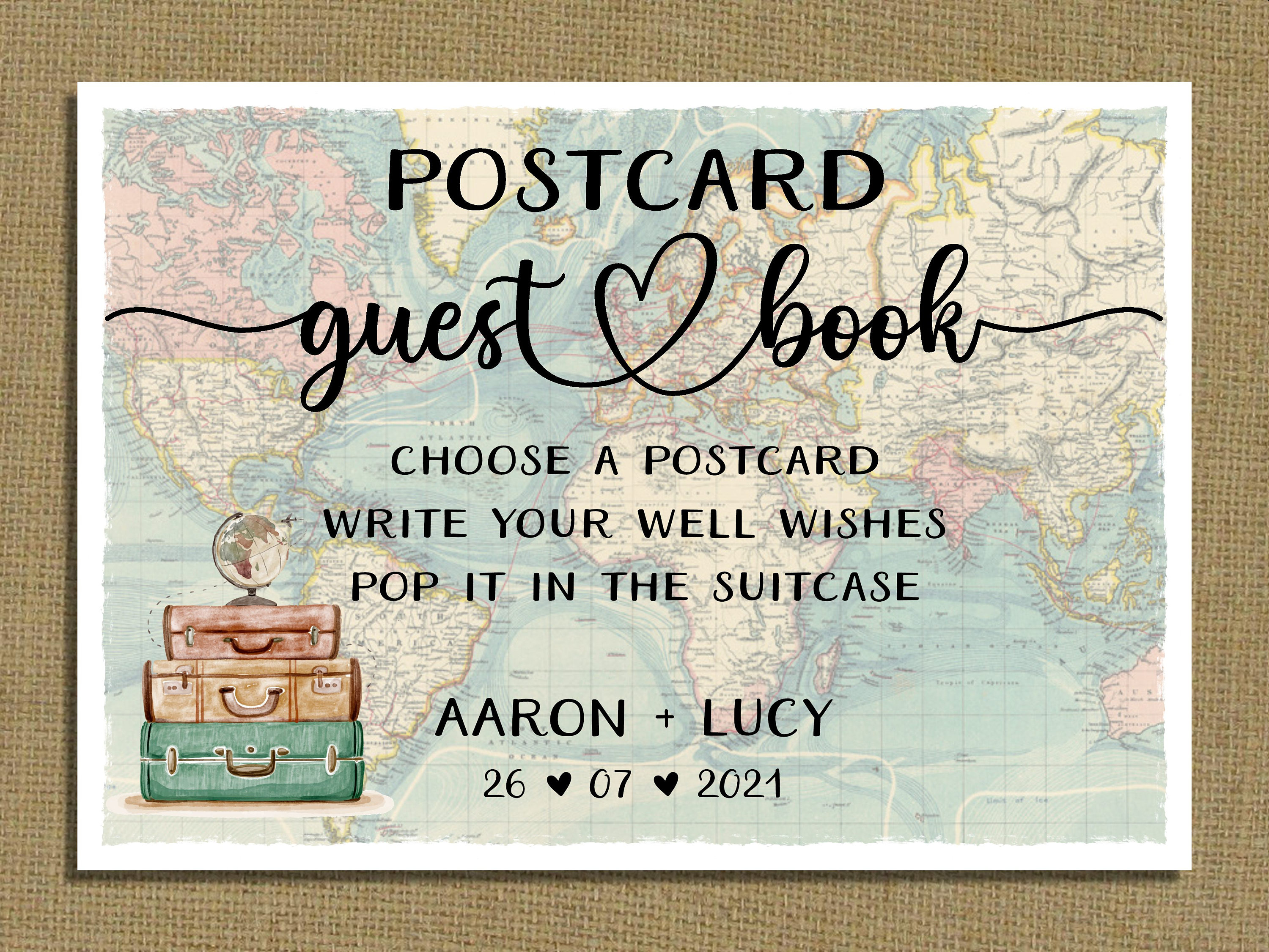 Wanderlust Travel Theme Post Card POSTCARD GUEST BOOK Wedding Etsy UK