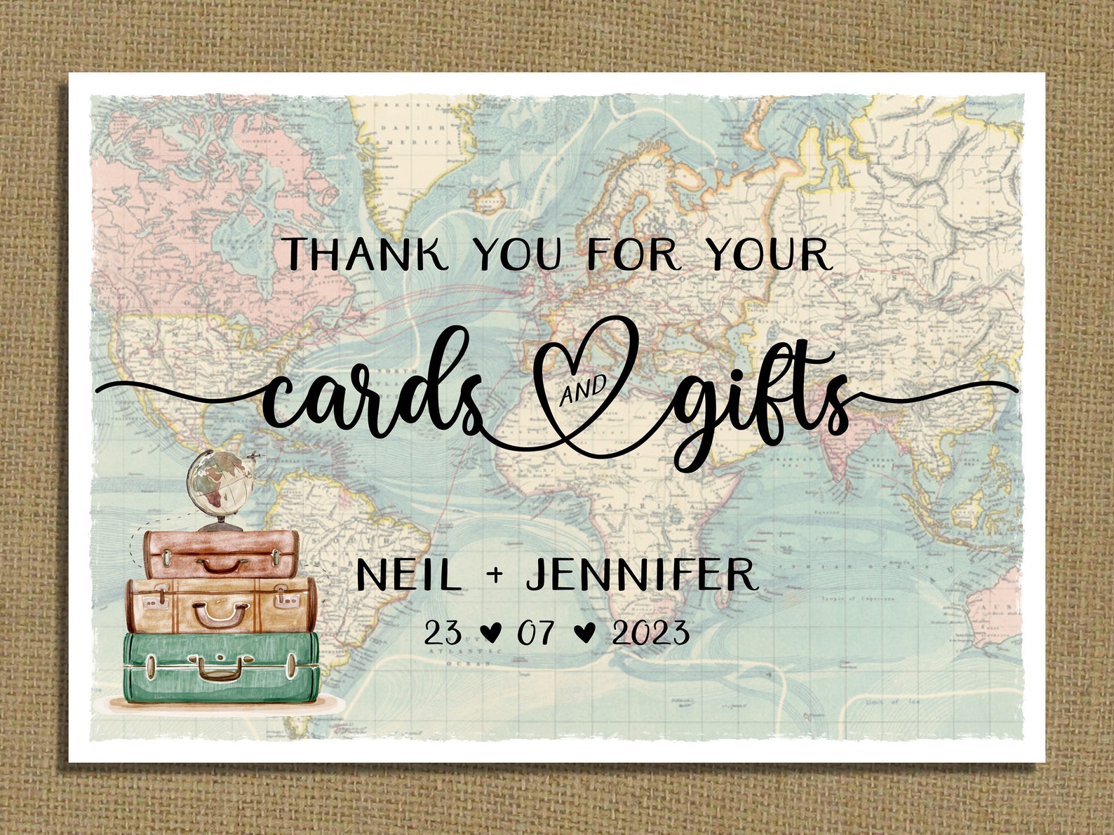 Wanderlust travel theme Thank You CARDS and GIFTS Wedding Etsy