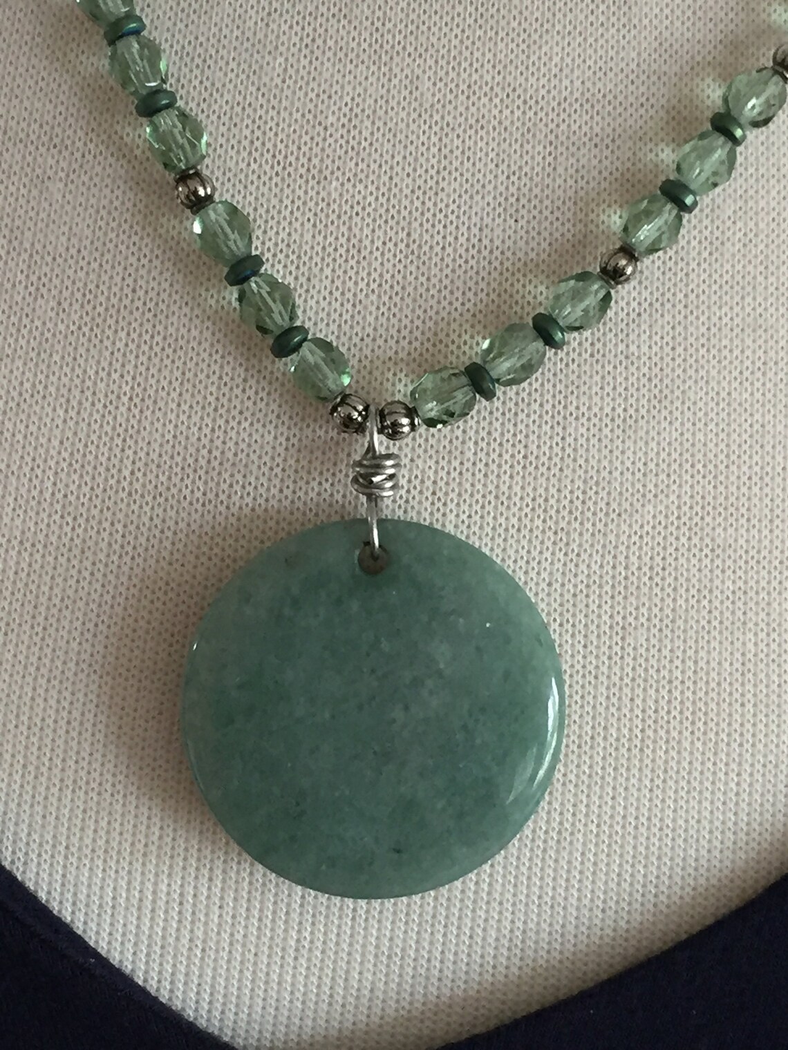 Green Aventurine Pendant, Aventurine Jewelry, Light Green, Gemstone