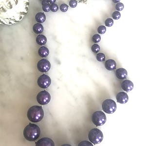 Vintage Purple Bead Necklace image 1