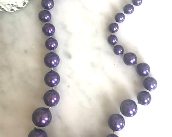 Vintage Purple Bead Necklace