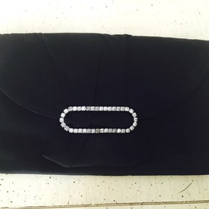 Vintage INGBER Black Satin Evening Clutch