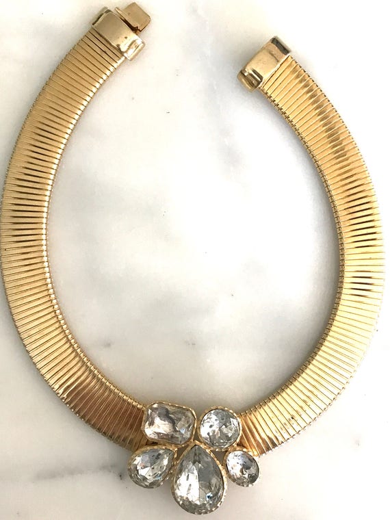 Vintage Kenneth Lane Gold Collar Necklace - image 5