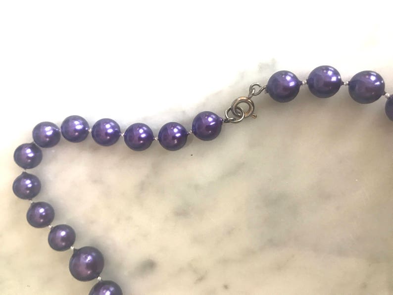 Vintage Purple Bead Necklace image 2