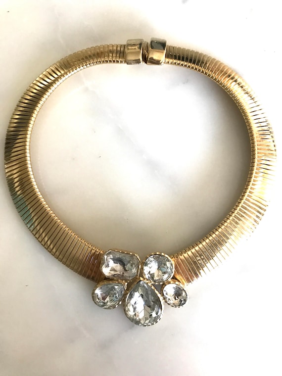 Vintage Kenneth Lane Gold Collar Necklace - image 1