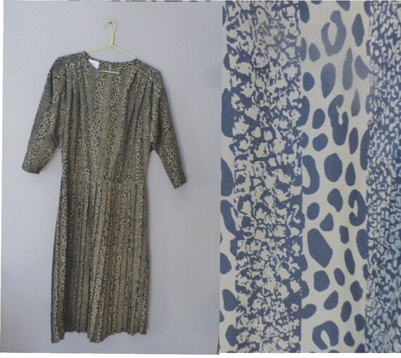 80s leopard print dress. 3XL size. 100% polyester