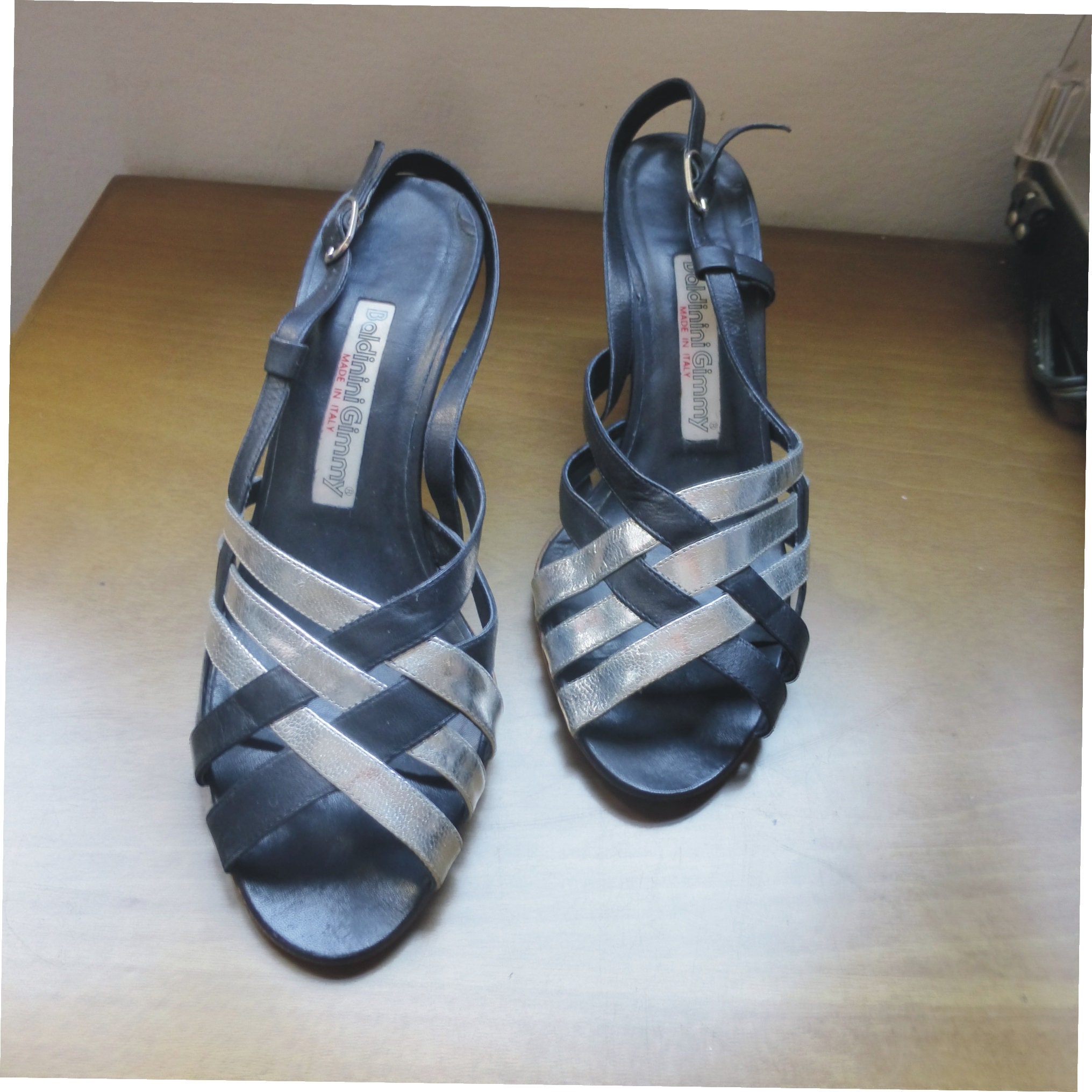 Baldinini Mens Black Leather Sandals with Silver Buckles. Made In Italy.Size 42 6905 Baldinini Sandals / Black – Rina main image 4