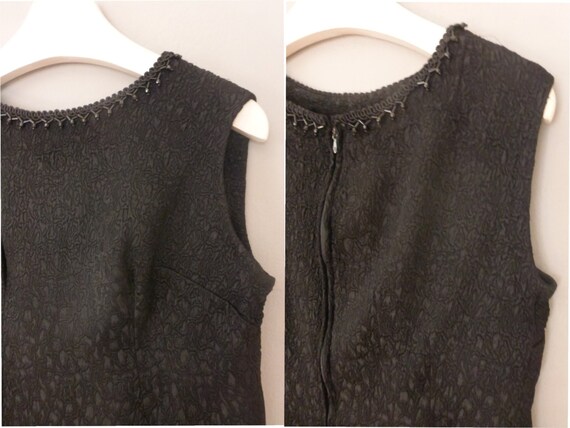 60s mini dress. L size. "Little black dress" with… - image 4