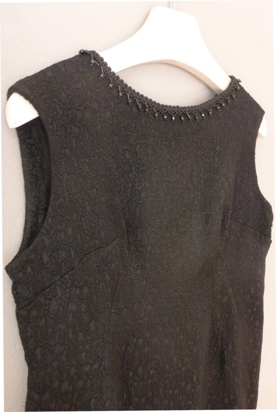 60s mini dress. L size. "Little black dress" with… - image 2