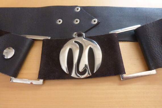 l- - Vintage Leather Snake buckle belt *NEW* Vintage Black Leather Belt With Snake Buckle (XS/S) - Etsy main image 2