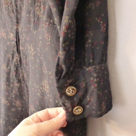 70s boho dress. L size. Wool/ polyester black win… - image 8